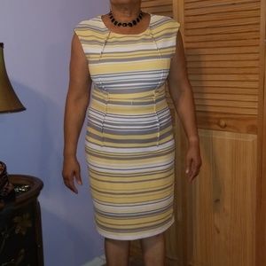 Striped Karin Stevens shift dress